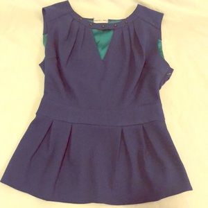 Blue Peplum Top